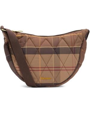 Barbour Bolso De Hombro Acolchado A Cuadros Tartán - Marrón