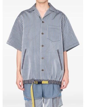 Kolor Camisa A Rayas Con Hebilla - Azul