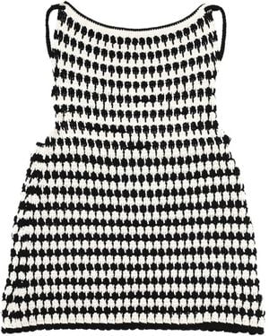 GIUSEPPE DI MORABITO Crochet Check Dress - Black