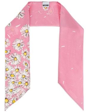 Moschino Floral-Print Scarf - Pink