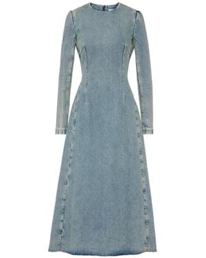 Maison Margiela Midikleid mit langen Ärmeln - Blau