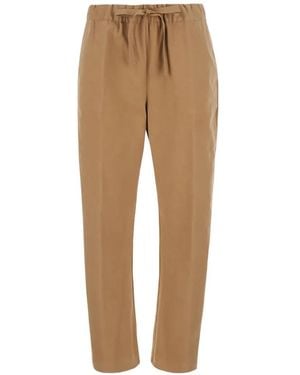 Semicouture Buddy Drawstring Tapered Pants - Natural