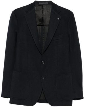 Tagliatore Notched-Lapels Single-Breasted Blazer - Black