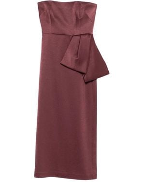 Alex Perry Bow Strapless Midi Dress - Purple