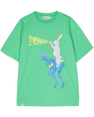 Charles Jeffrey T-Shirt Con Stampa Grafica - Verde