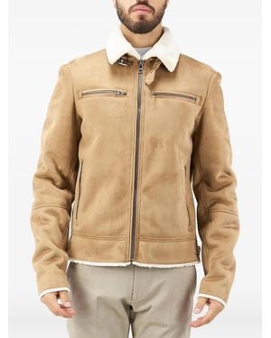 Patrizia Pepe Trimmed-Collar Bomber Jacket - Natural
