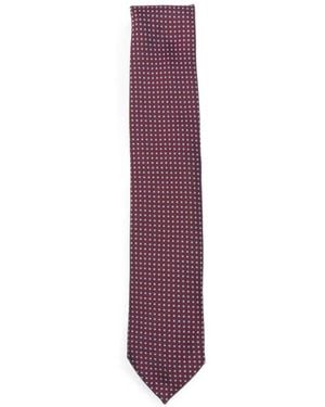 ZEGNA Micro-Patterned Silk Tie - Purple