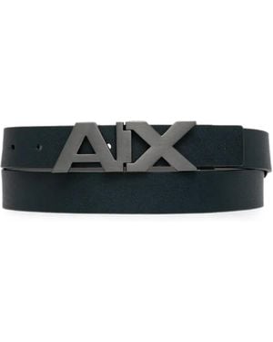 ARMANI EXCHANGE Ax Logo-Plaque Belt - Black