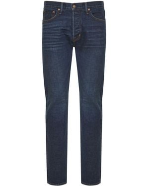 Tom Ford Logo-Patch Jeans - Blue