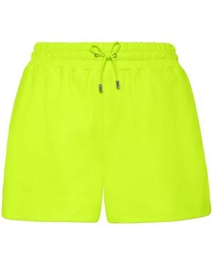 Philipp Plein Elasticated-Waist Leather Shorts - Yellow