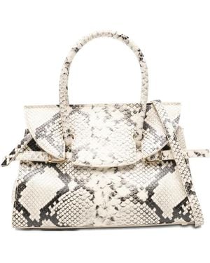 Jonathan Simkhai Bolso Shopper River Pequeño Con Efecto De Piel De Serpiente - Blanco
