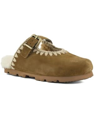 Mou Winter Bio Buckle Clogs - Brown
