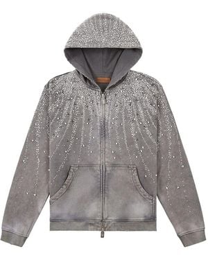BIRTH OF ROYAL CHILD Crystal-Embellished Hoodie - Grey
