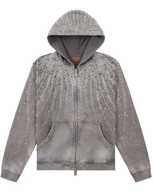 BIRTH OF ROYAL CHILD Crystal-Embellished Hoodie - Grey