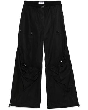 The Attico Wide-Leg Trousers With Pockets - Black
