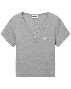 Chocoolate Fine-Ribbed T-Shirt - Gray
