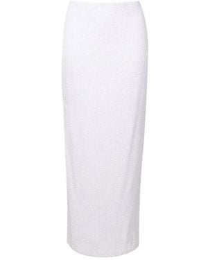 Gloria Coelho Falda midi con lentejuelas - Blanco