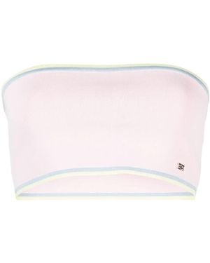 Sonia Rykiel Contrasting-Border Bandeau Knitted Top - Pink