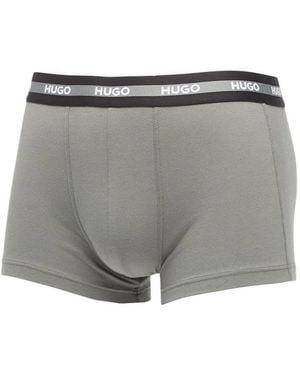 HUGO Logo-Print Boxers (Set Of Three) - Grey