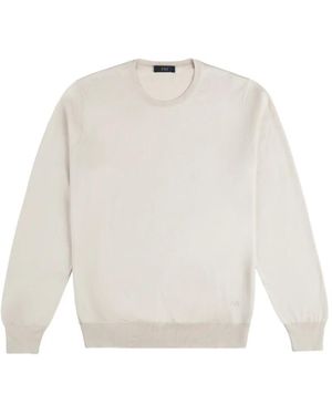 Fay Felpa Girocollo Con Logo Ricamato - Bianco