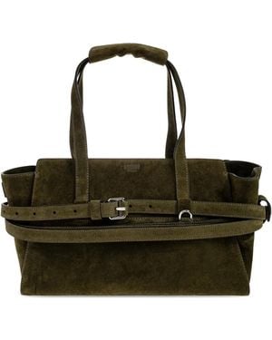 Moschino Tie Me Suede Leather Tote Bag - Black