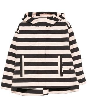 Psophia Striped Hooded Jacket - Black
