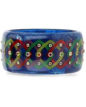 Mark Davis Lattice Multi Gems Bangle - Blue