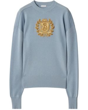 Burberry B Crest Wool Sweater - Blue