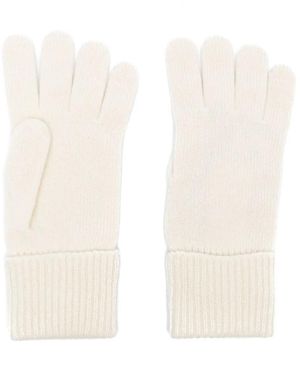 Woolrich Logo-Patch Cashmere Gloves - White