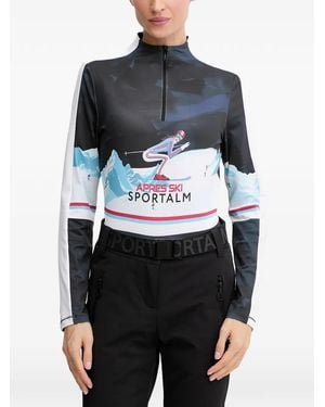 Sportalm Haut Base Layer À Manches Longues Et Imprimé Graphique - Gray