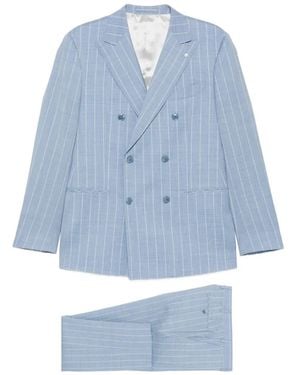 Luigi Bianchi Pinstripe Double-Breasted Suit - Blue
