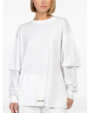 FREEDÉR Easy Breeze Double-Layered Long-Sleeve Top - White
