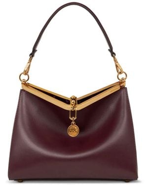 Etro Vela レザーショルダーバッグ L - パープル
