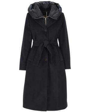 Marella Belted Hooded Coat - Black