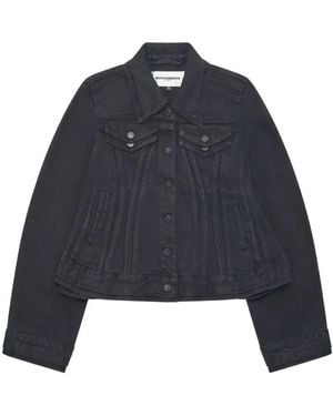 Melitta Baumeister Panelled-Detail Cropped Denim Jacket - Blue