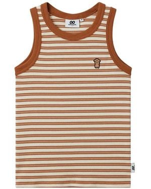 Chocoolate Striped Embroidered Top - Natural