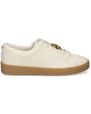 MICHAEL Michael Kors Flower-Detail Leather Sneakers - White
