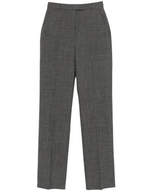 McQueen Wool Straight Trousers - Grey