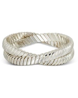 Roxanne Assoulin Verdrehtes Silberarmband im Layering-Look - Weiß