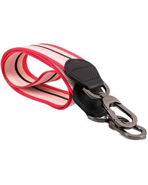 Longchamp Striped leather shoulder strap - Rot