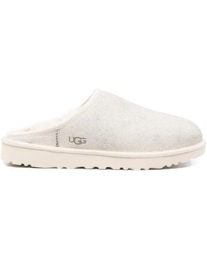 UGG Crackle-Effect Mules - Bianco