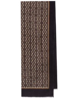 Maliparmi Sciarpa Con Frange E Stampa Geometrica - Marrone