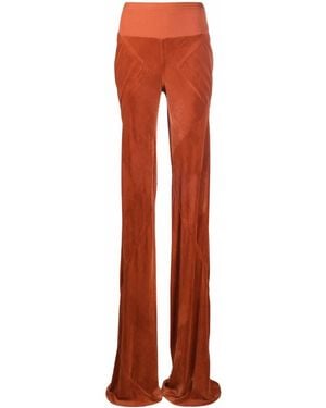 Rick Owens Pantalon En Velours À Effet Délavé - Orange