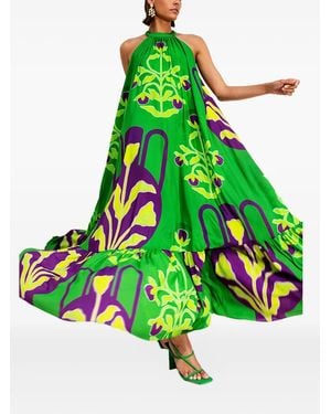 Twinset Floral-print Tiered Dress - Green