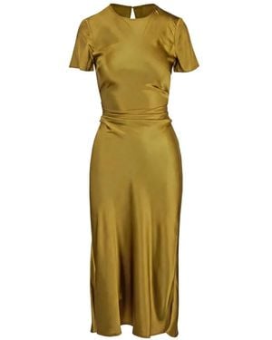 STAUD Marcel Midikleid Aus Satin - Grün
