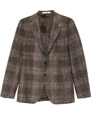 Tagliatore Check-Pattern Blazer - Brown