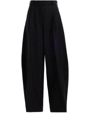Elie Saab Pinstripe-Pattern Balloon Pants - Black