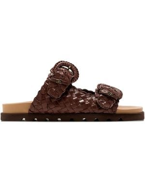 Sam Edelman Woven Buckle Sandals - Brown