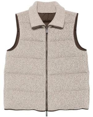 Peserico Quilted High-Neck Gilet - Grey