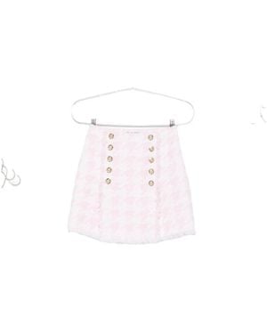 Balmain Tweed Mini Skirt - Pink